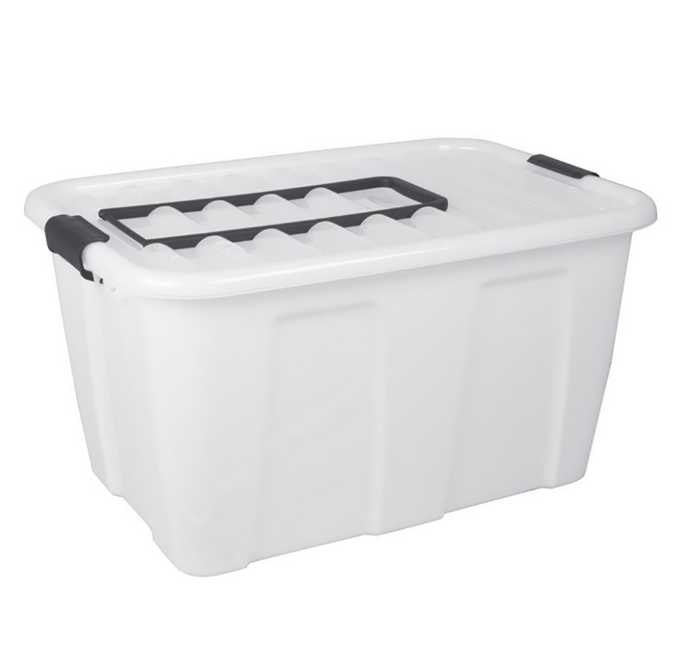 Pojemnik Home box na kółkach 86L przezroczysty z czarnymi elementami 2227 1