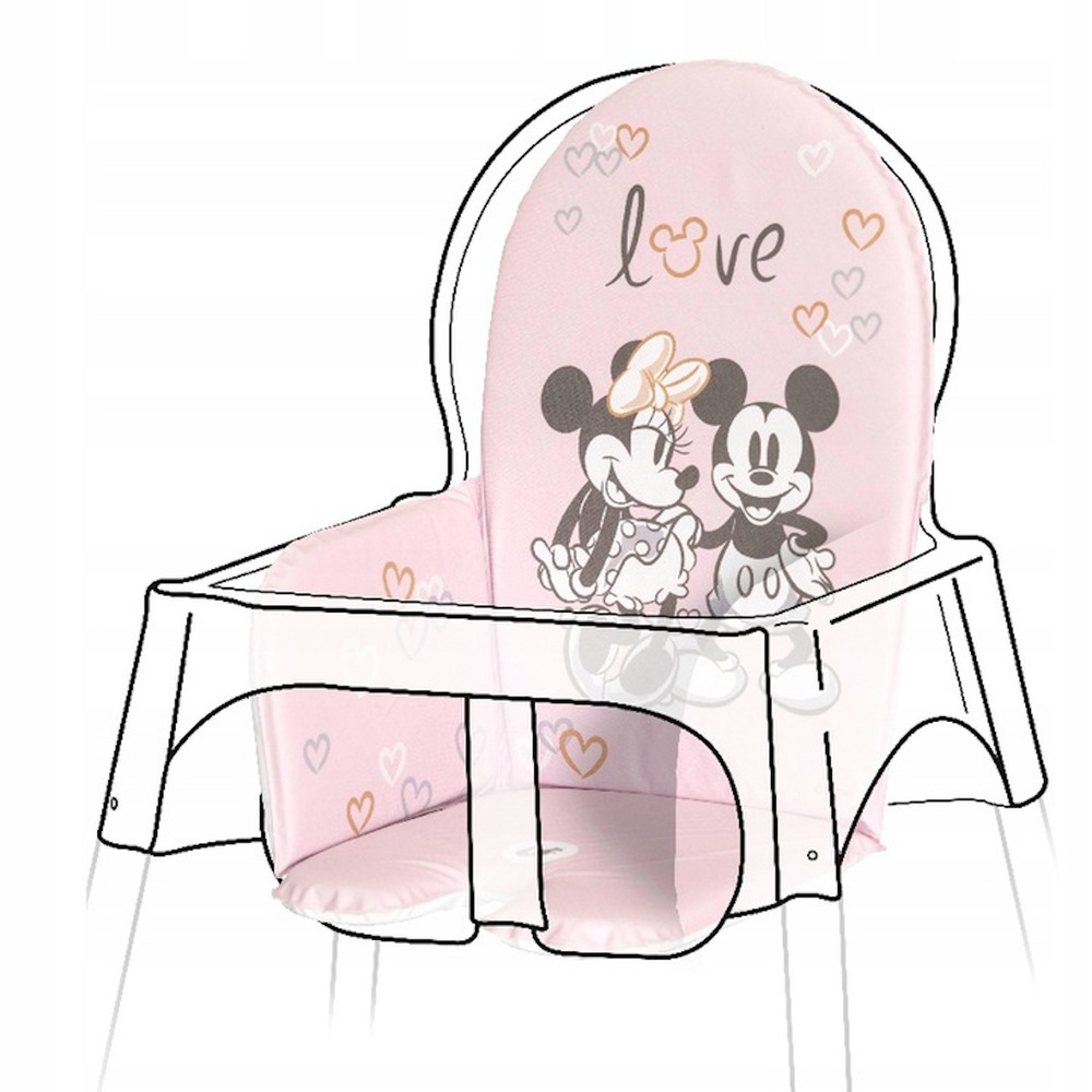 Keeep Lena "Minnie Mouse" mata na krzesełko do karmienia pastelowy róż 1