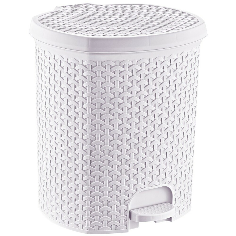Keeep Tjark Kosz na śmieci z pedałem "rattan-style" 21L nordic white 1
