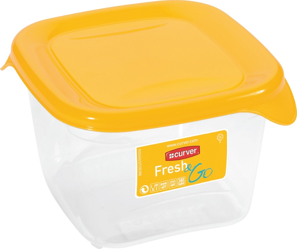 Curver pojemnik freshgo 0,45L kwadr. żółty 1