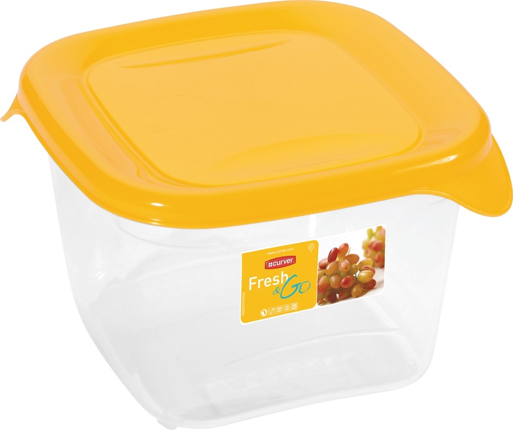 Curver pojemnik freshgo 1,2L kwadr. żółty 1
