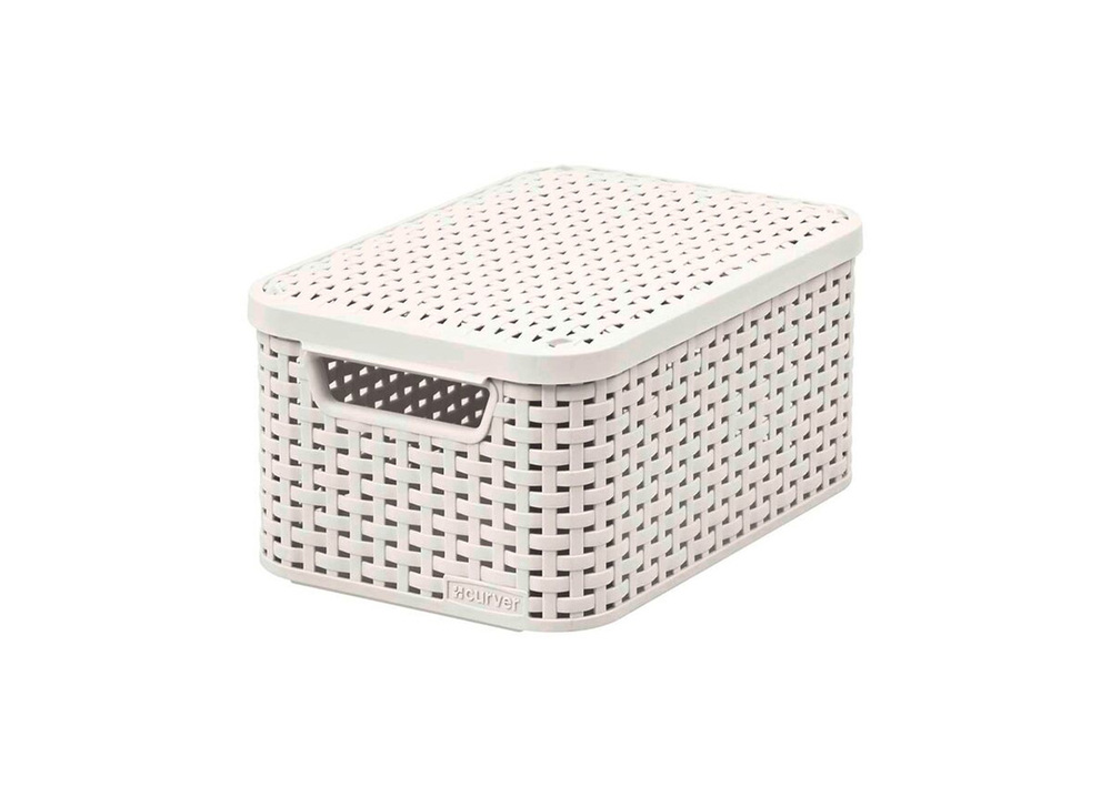 Curver koszyk rattan style box s z pokrywą krem 1