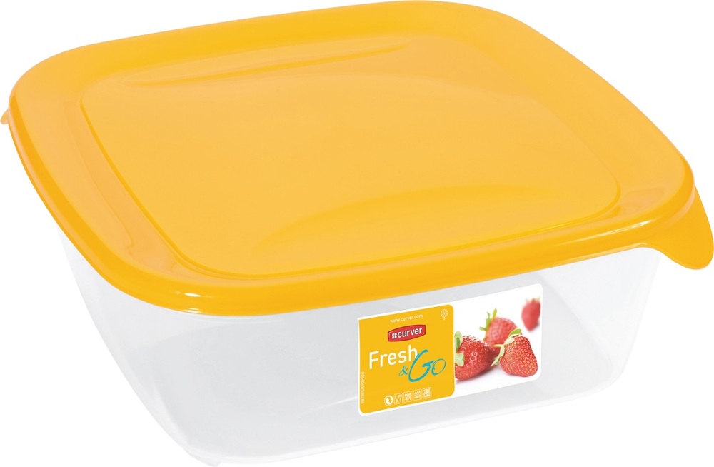 Curver pojemnik freshgo 1,7L kwadr. żółty/pomarańcz 1