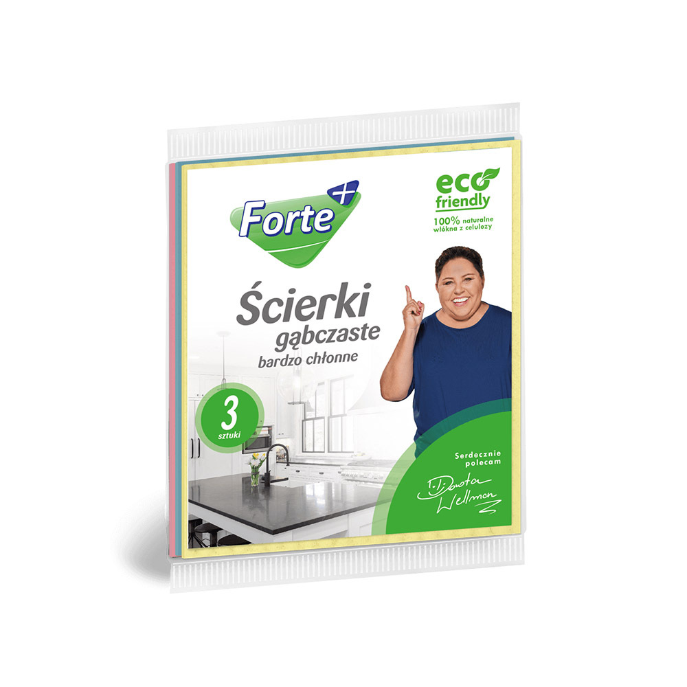 FORTE+ ściereczki gąbczaste 3 szt. 1