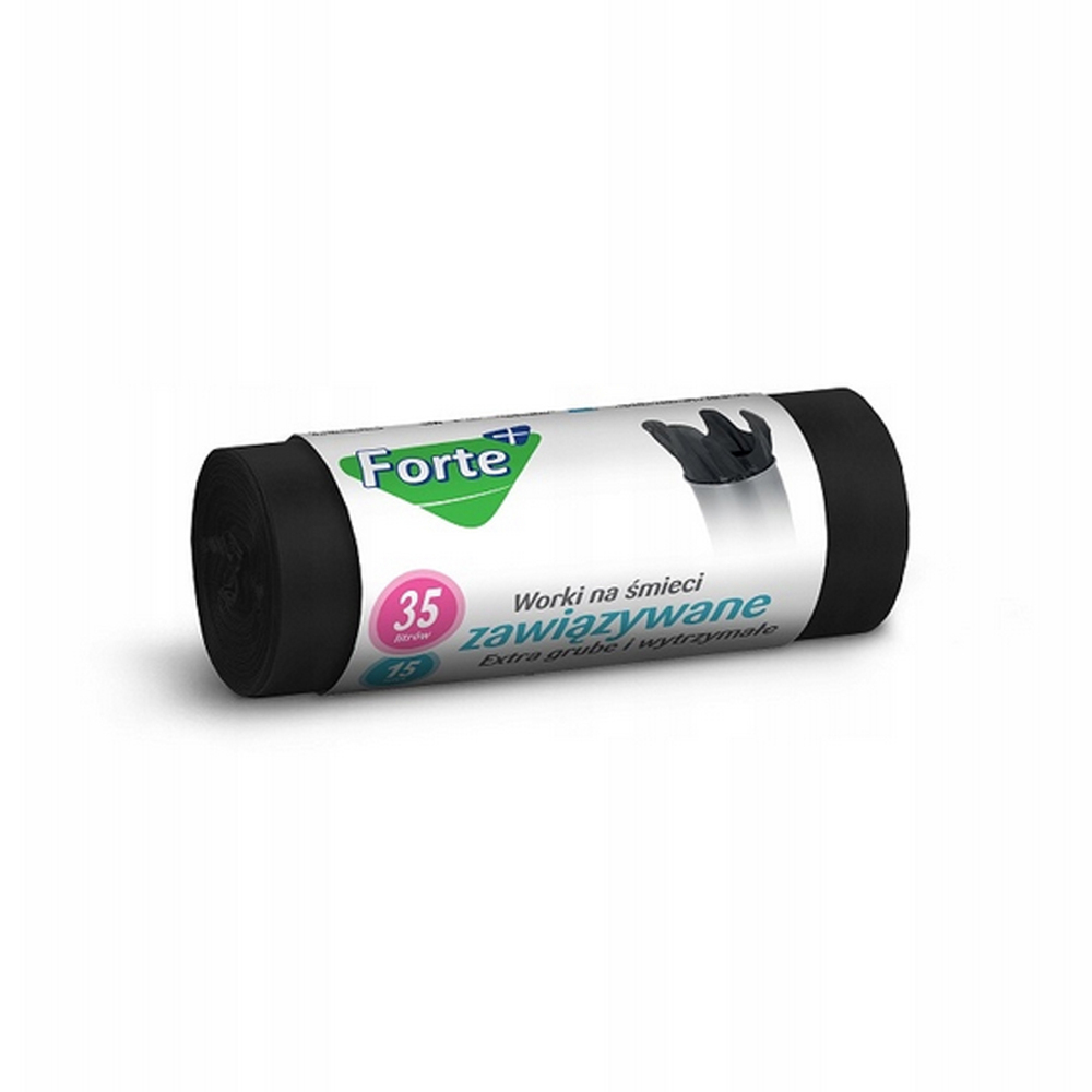 Forte+ WNS Worki LDPE Extra grube i wytrzymałe zawiązywane 35l 15szt. 1