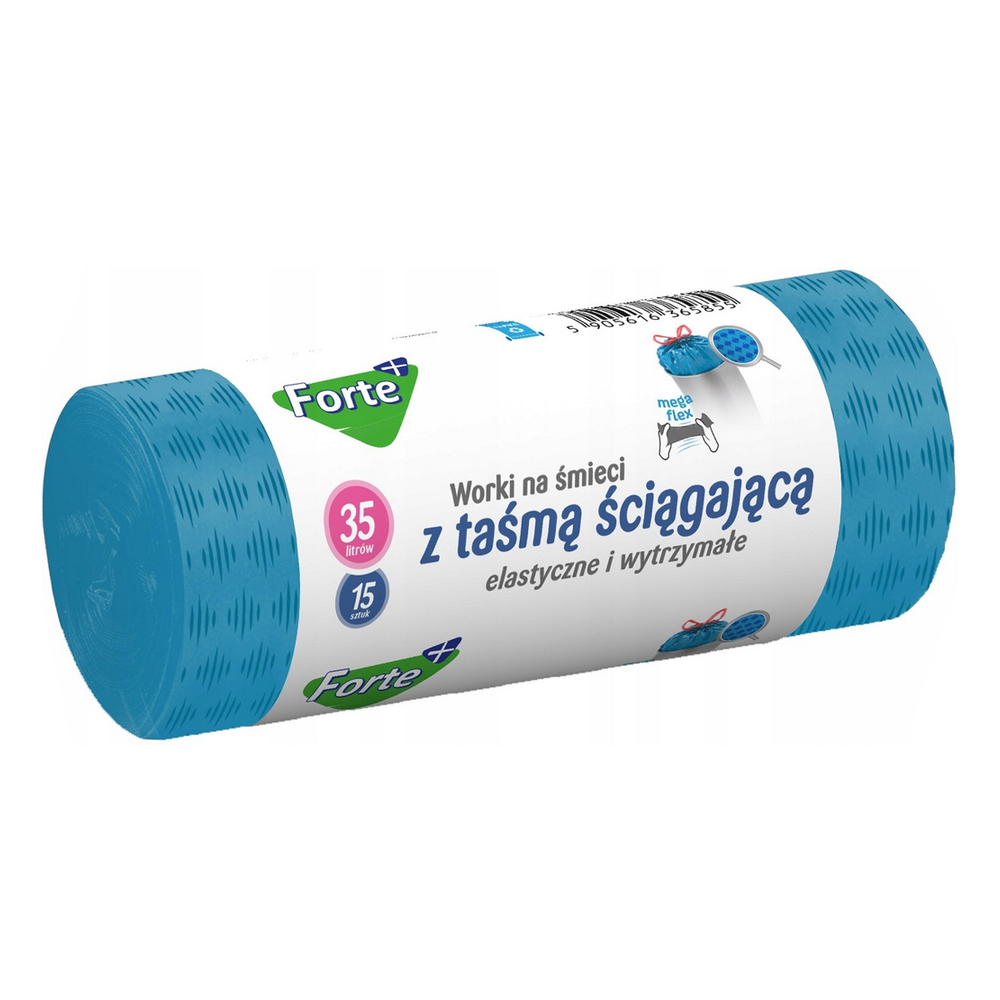 Forte+ WNS Worki LDPE z taśmą moletowane 35L 15szt. 1