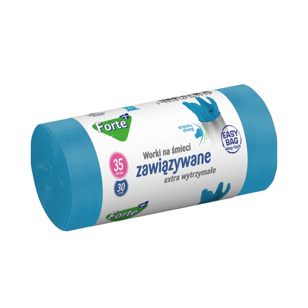 Forte+ WNS Worki zawiązywane Easy-Bag niebieskie 35L 30szt. 1