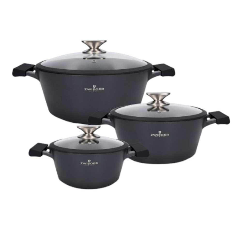 Zwieger BLACK STONE zestaw garnków 6el. 2L/3,5L/5,5L 1