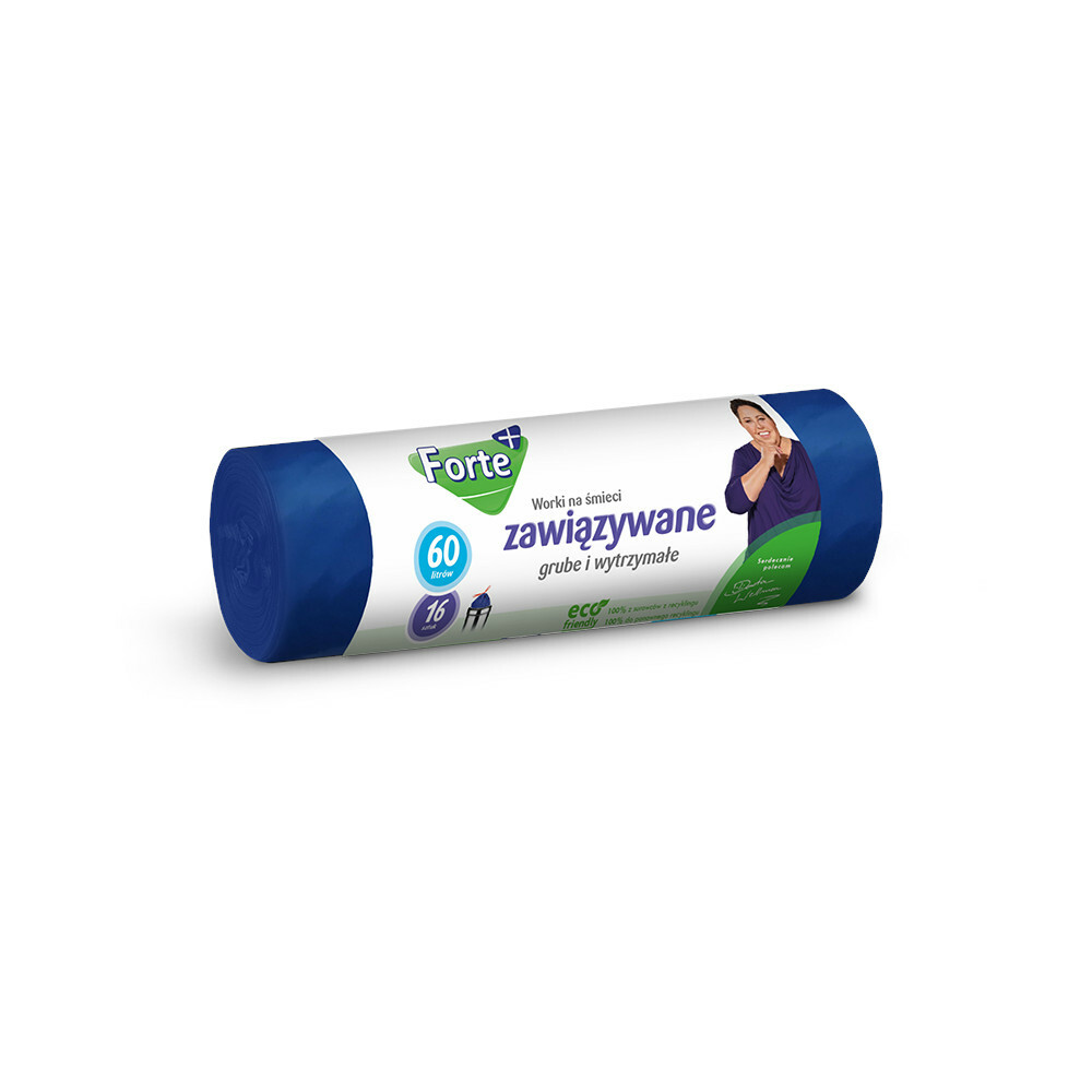 FORTE+ WNS LDPE zawiązywane 60L 16szt 1