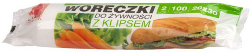BRATEK woreczki do żywności 2L 20/30 a'100 z klipsem 1