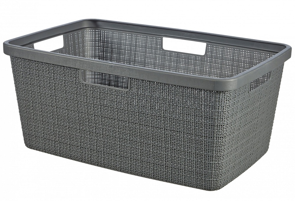 curver 8091 kosz do magla jute 46L ciemny szary 1