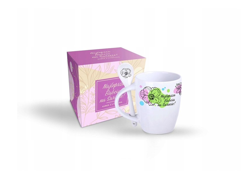 Dzień Babci - Kubek z łyżeczką 300ml - Najlepsza Babcia na Świecie 1