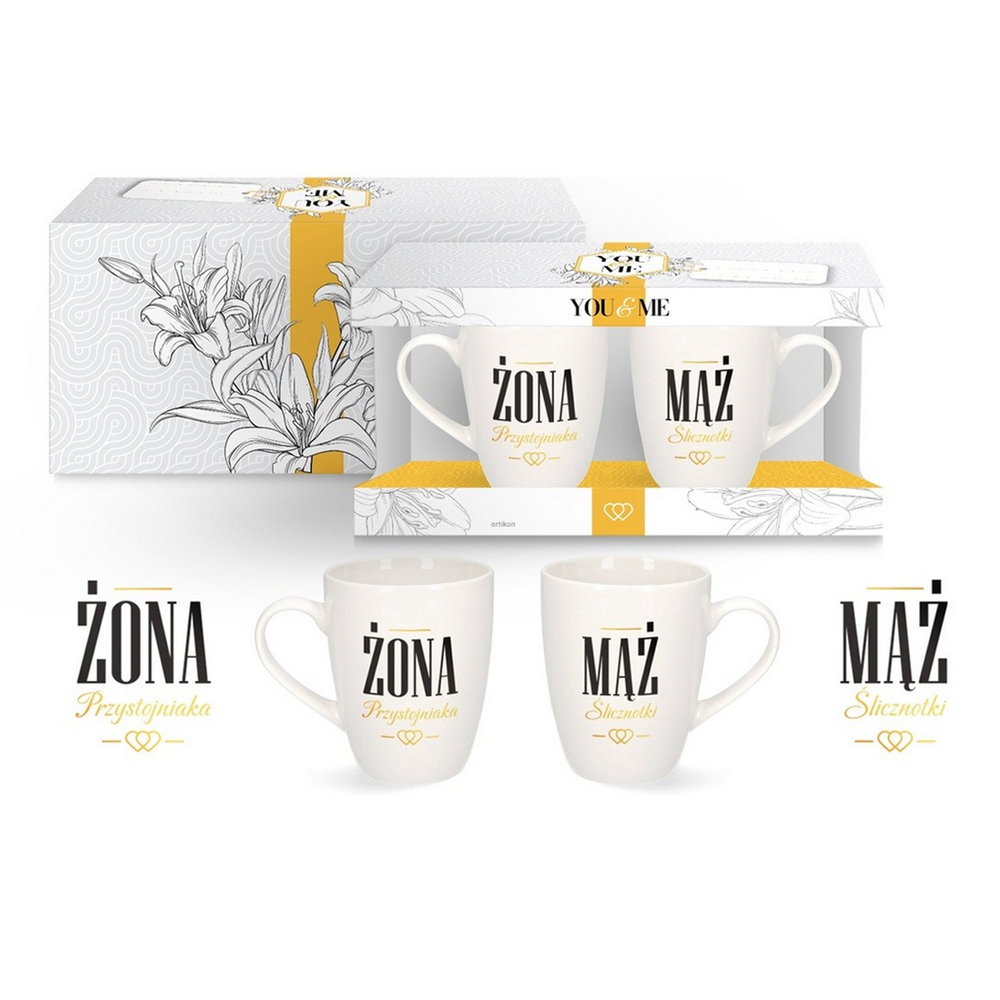 You&Me Zestaw 2 kubków 300ml - Mąż ślicznotki/Żona przystojniaka 1