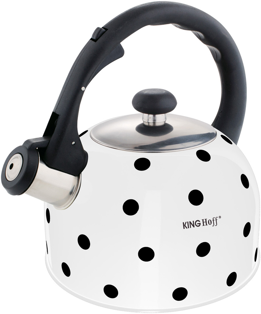 KH1053 czajnik 2,6L metal biały w czarne kropki 1