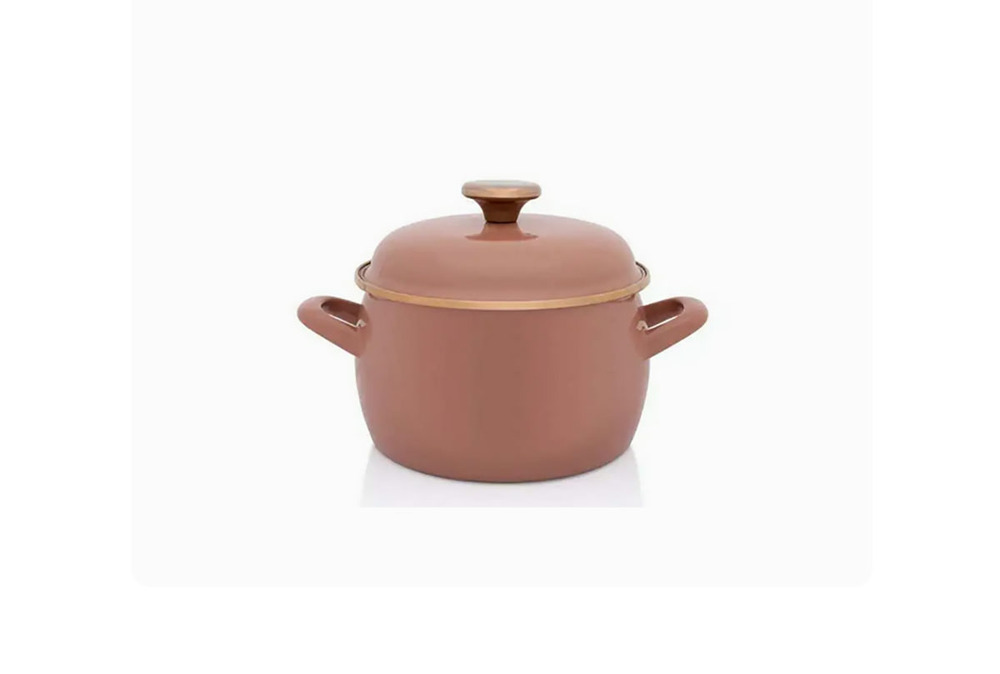 Metalac Mocha Mousse Garnek emaliowany z pokrywką 18cm/3,1L 1