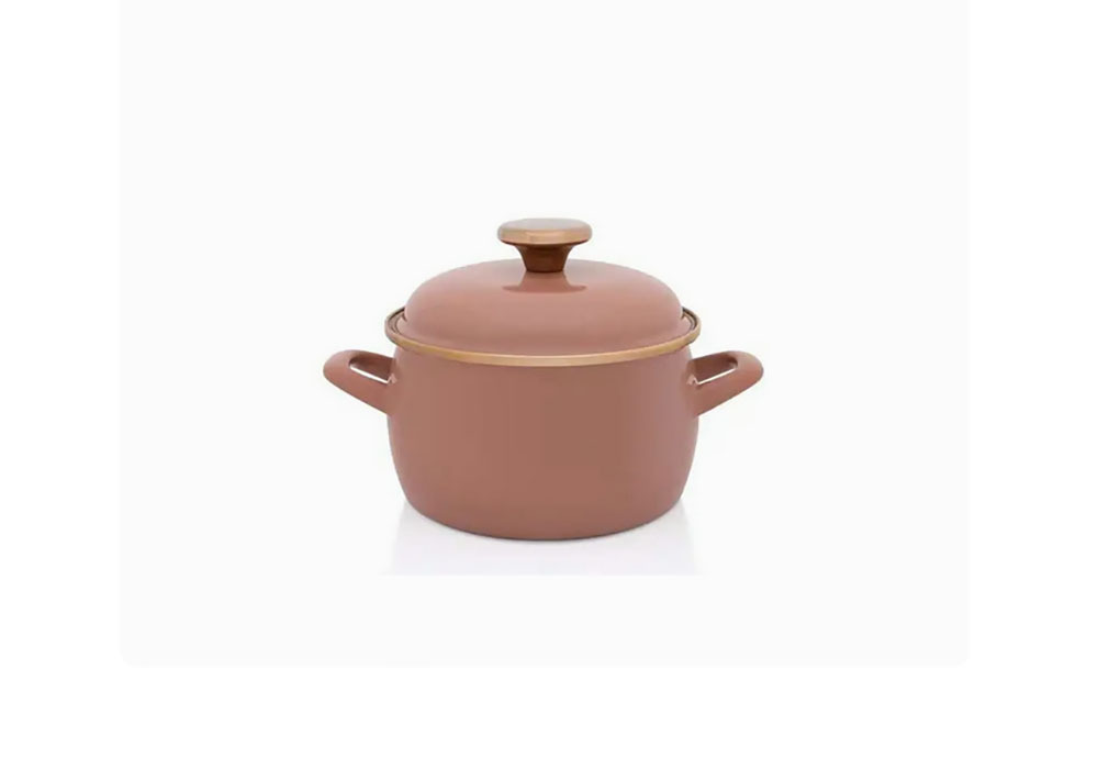 Metalac Mocha Mousse Garnek emaliowany z pokrywką 16cm/2,2L 1