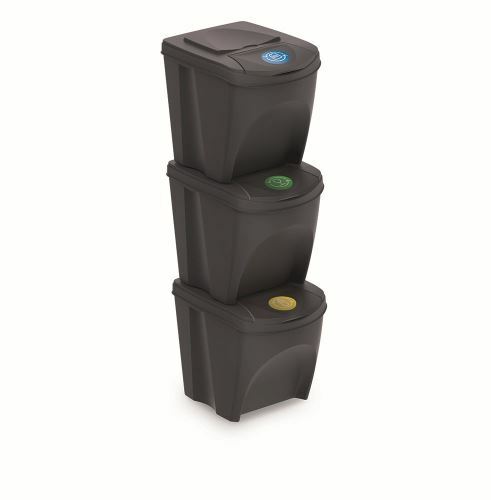 PR Kosz na śmieci 3x25L SET3 - antracytowy 1