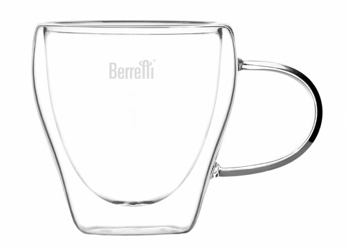 berretti tazza BR-7221 kpl 2 szt szklanek z uchem podwójna ścianka 190ml 1