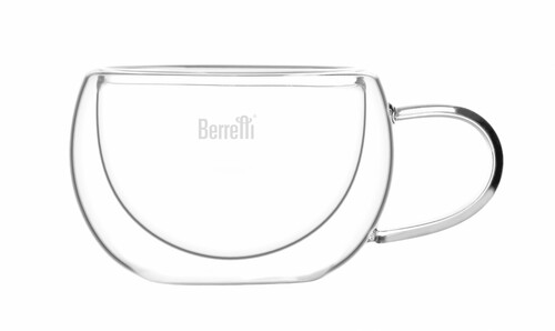 berretti tazza BR-7238 kpl 2 szt szklanek z uchem podwójna ścianka 270ml 1