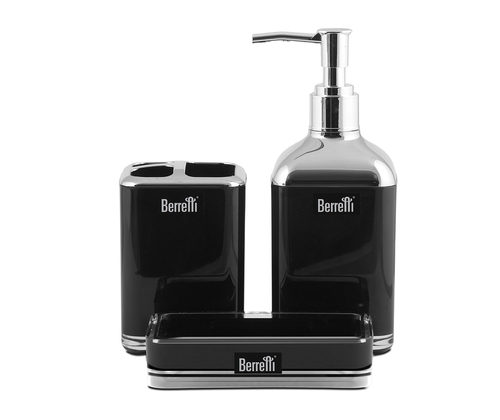 berretti zest. łazienkowy 3 el czarny podw.ścianka+chrom BR-7795 1