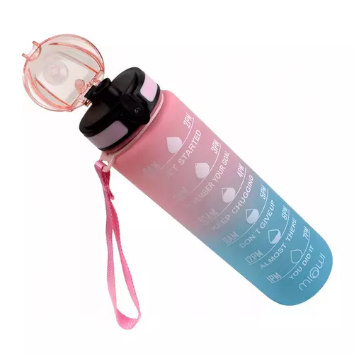 Miowi Butelka na wodę 1000ml Różowo-błękitna 1