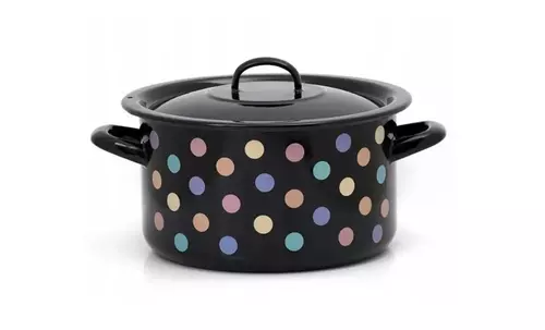 Metalac Pastel Kropki Garnek z pokrywką 22cm/5L 1