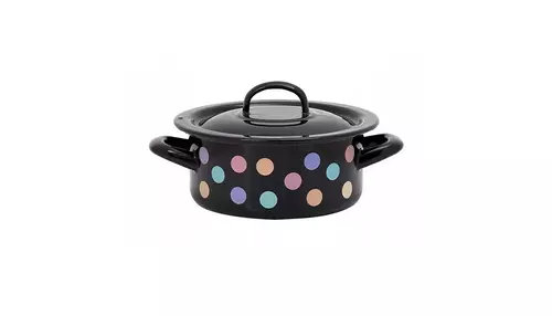 Metalac Pastel Kropki Garnek z pokrywką 16cm/1,5L 1