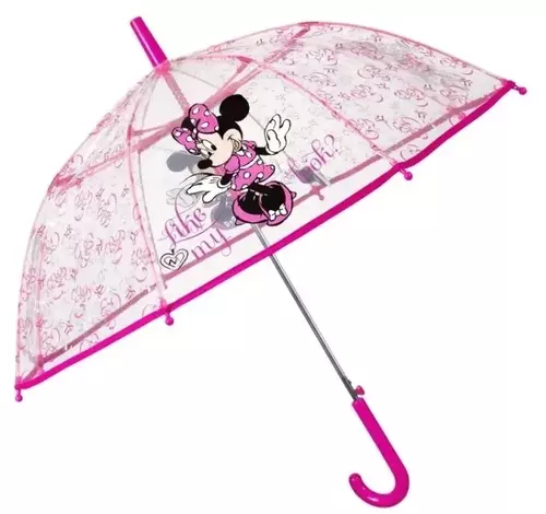 Parasol przeciwdeszczowy dziecięcy transparentny Myszka Minnie Mouse Perletti 50135 1