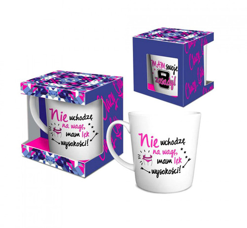 Kubek Crazy Girl NBC matowy 480ml Nie wchodzę na wagę 1