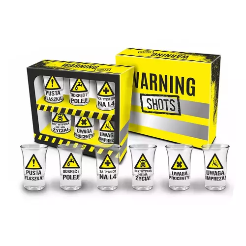 kieliszki- zestaw 6x35ml ZNAKI OSTRZEGAWCZE 1