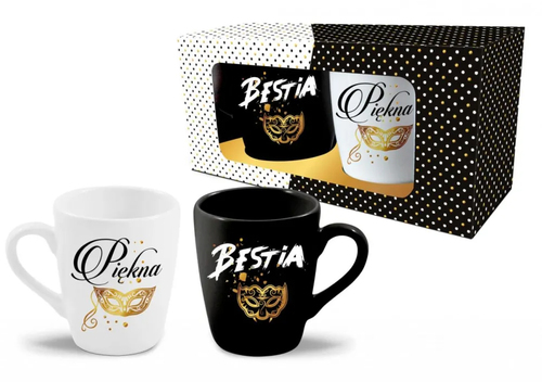 BlackWhite - Zestaw 2 kubków Baryłka 300ml - Piękna/Bestia 1