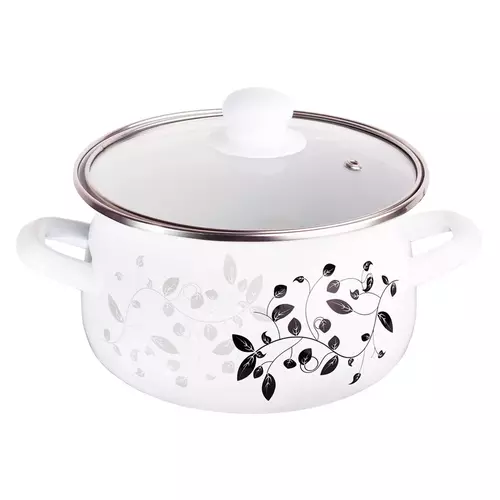 DOMIK garnek emal.22cm Gałązka 4,3L 1