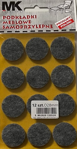 elh mk podkładki filcowe 28mm szare 1