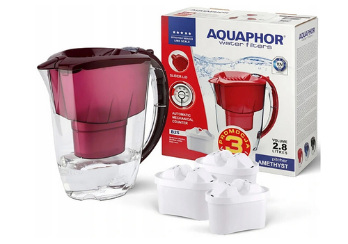 Aquaphor Dzbanek Amethyst 2,8L + 3 wkł Maxfor Plus, Wiśnia 1