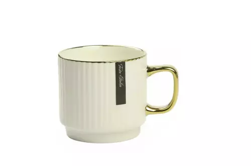 Kubek porcelanowy 320ml złoty/biały PL24010B 1