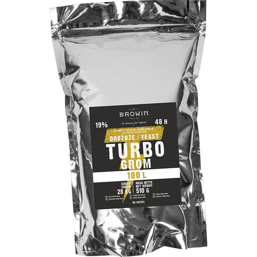 drożdże gorzelnicze Turbo Grom 48h 100l 510g 403191 1