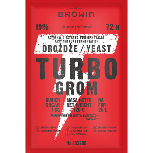 drożdże gorzelnicze Turbo Grom 72h- 120g 403200 1