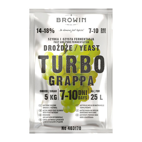 Drożdże gorzelnicze Turbo Grappa 120g 403170 1