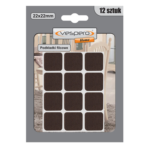 Vespero podkładki filcowe 22x22mm kwadrat 12 szt. 1
