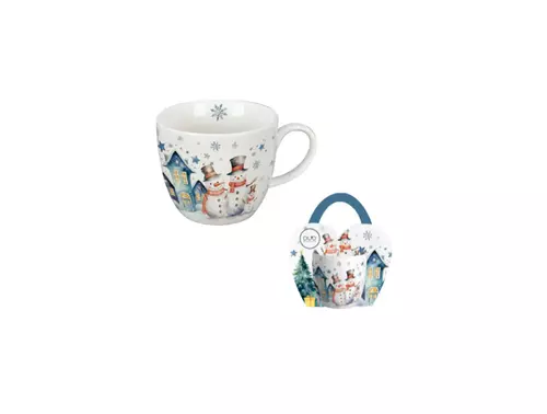Duo Kubek 460ml w koszyczku Snowman 1
