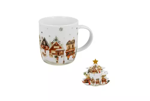 Duo Kubek 400ml w opakowaniu choinka Christmas Village 1