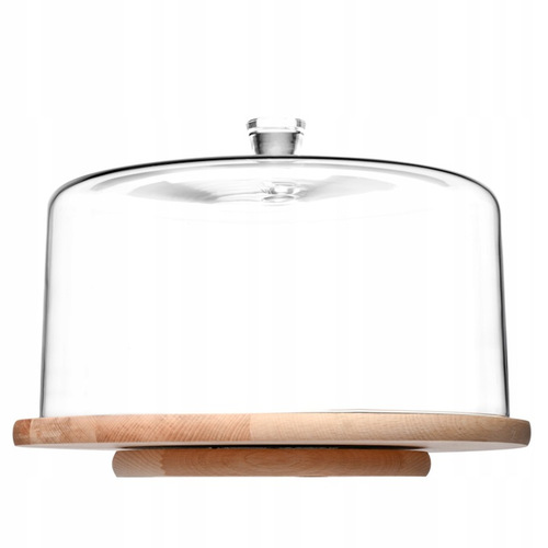F320291030202020 Klosz z drewnianą paterą obrotową Glamour 33 cm 1