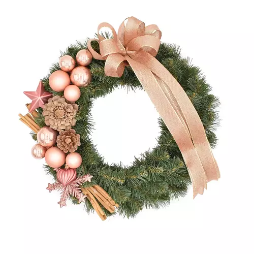 PIN Wianek dekorowany 35cm koral 1