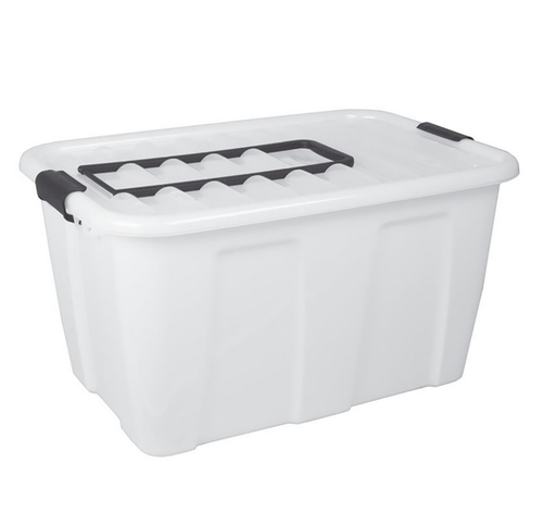 Pojemnik Home box na kółkach 86L przezroczysty z czarnymi elementami 2227 1