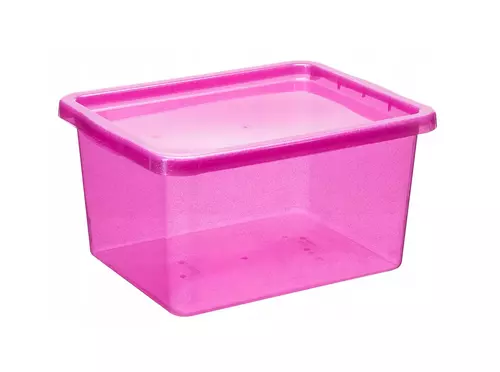 Basic Pojemnik 20L brokat różowy z pokrywą 1