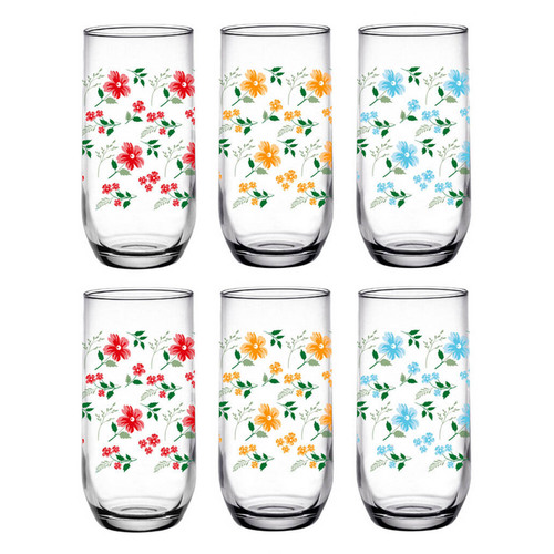 Szklanka wysoka 400ml Kwiatki Kpl 1