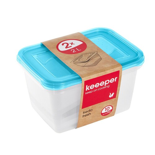 Keeep fredo fresh zestaw poj. prost. 2x2L niebieski transp. 1