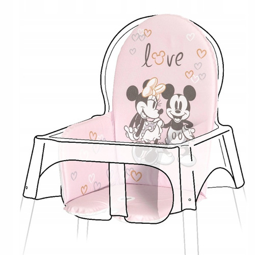 Keeep Lena "Minnie Mouse" mata na krzesełko do karmienia pastelowy róż 1