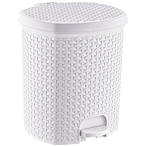 Keeep Tjark Kosz na śmieci z pedałem "rattan-style" 21L nordic white 1