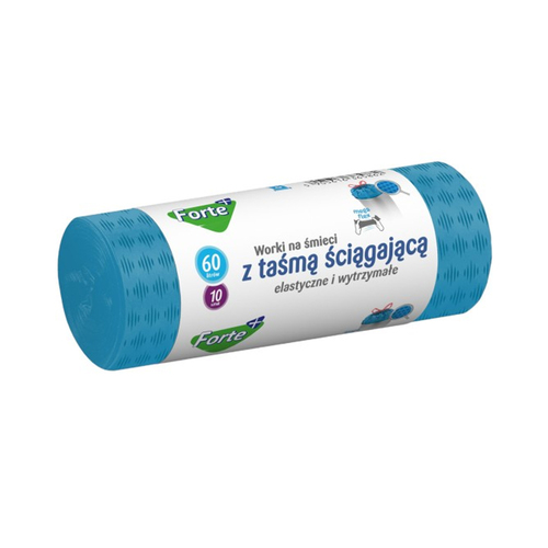 Forte+ WNS Worki LDPE z taśmą moletowane 60l 10szt. 1
